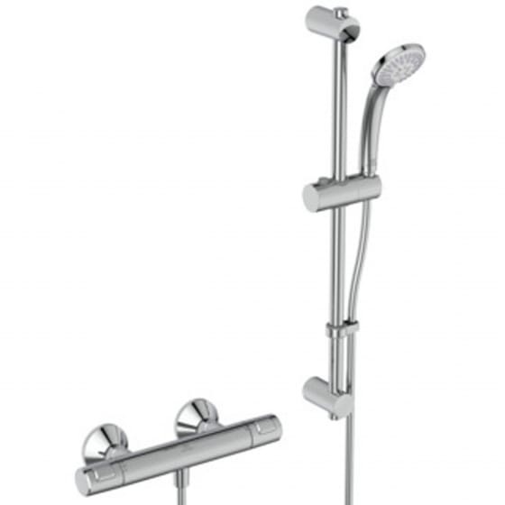 Image of Ideal Standard: Ceratherm T25 Exposed Thermostatic Shower Mixer Pack (Chrome)