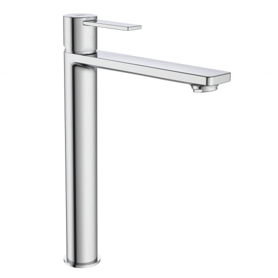 Image of Roca: Targa Deck-mounted Tall Basin Mixer Tap with Cold Start