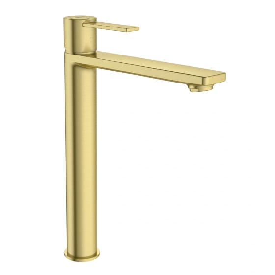 Image of Roca: Targa Deck-mounted Tall Basin Mixer Tap with Cold Start