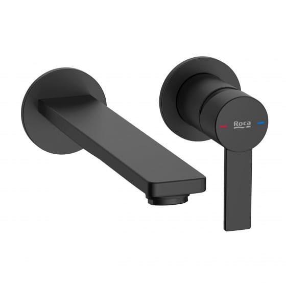 Image of Roca: Targa Wall-mounted Basin Mixer Tap With Lever Handle (200mm)