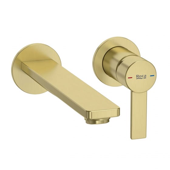 Image of Roca: Targa Wall-mounted Basin Mixer Tap With Lever Handle (200mm)