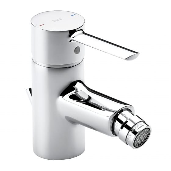Image of Roca: Targa Deck-mounted Bidet Mixer Tap with Pop-up Waste (Chrome)