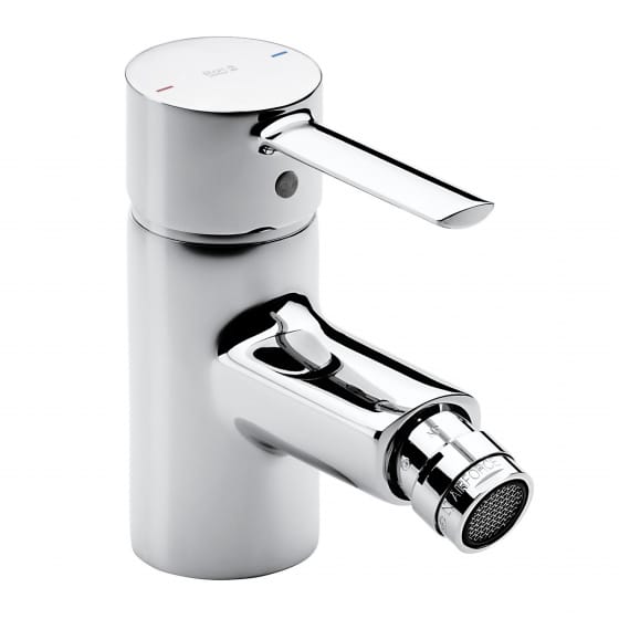 Image of Roca: Targa Deck-mounted Bidet Mixer Tap with Retractable Chain (Chrome)
