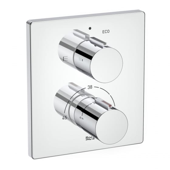 Image of Roca: T-2000 Built-in Thermostatic Bath-Shower Mixer Valve (3/4, Chrome)