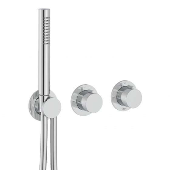 Image of Roca: T-Multi Wall-mounted Thermostatic Bath-shower Valve with Handset (2-Way)