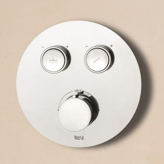 Image of Roca: T-3000 Wall-mounted Built-in Round Thermostatic Shower Mixer Valve (2-Way)