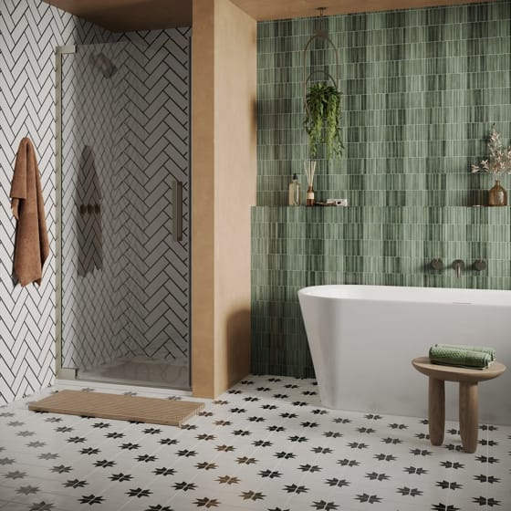 Image of Crosswater: Asura Hinged Shower Door (8mm)
