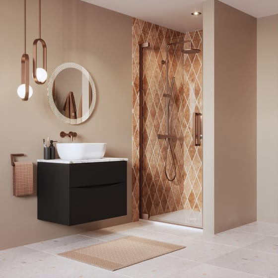 Image of Crosswater: Asura Hinged Shower Door (8mm)