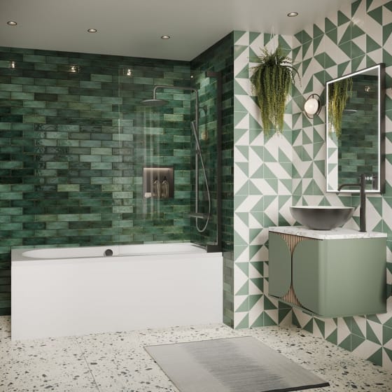 Image of Crosswater: Asura Hinged Bath Screen (8mm)