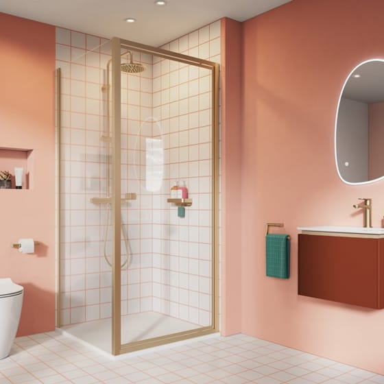 Image of Crosswater: Clear 6 Pivot Shower Door with Side Panel (6mm)