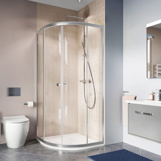 Image of Crosswater: Clear 6 Quadrant Double Shower Doors (6mm)