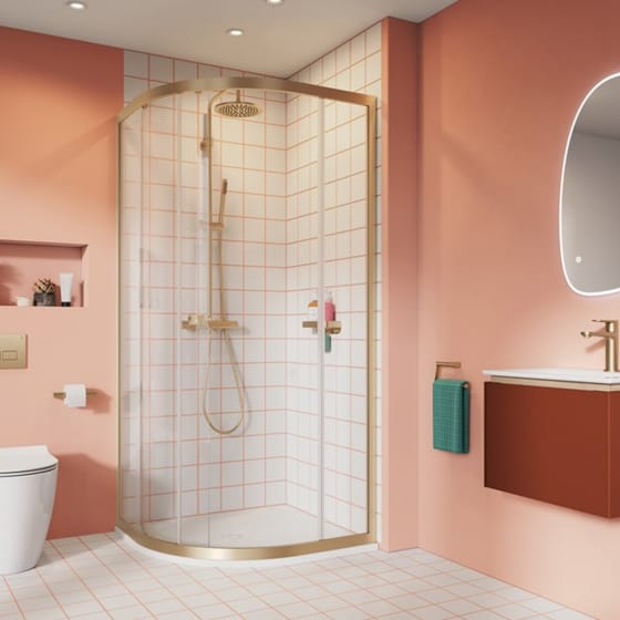 Image of Crosswater: Clear 6 Quadrant Single Shower Door (6mm)