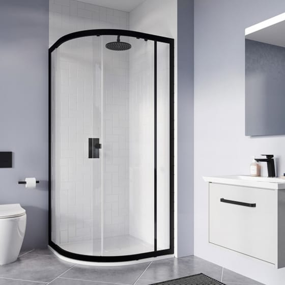 Image of Crosswater: Clear 6 Quadrant Single Shower Door (6mm)