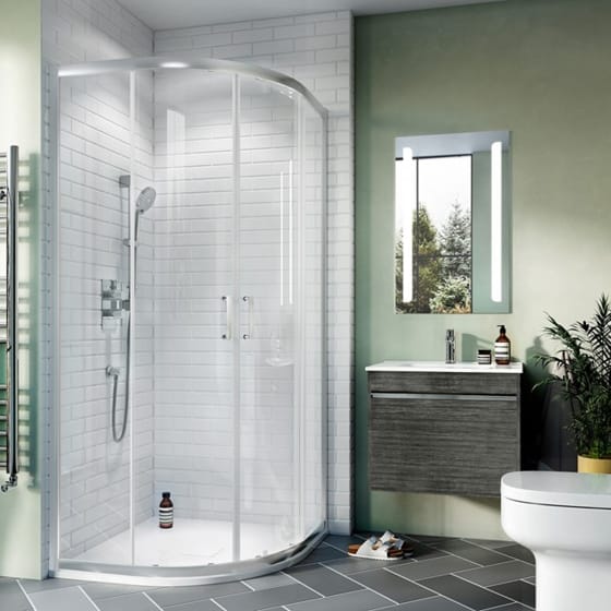 Image of Crosswater: Kai 6 Quadrant Shower Enclosure With Double Doors (800mm)