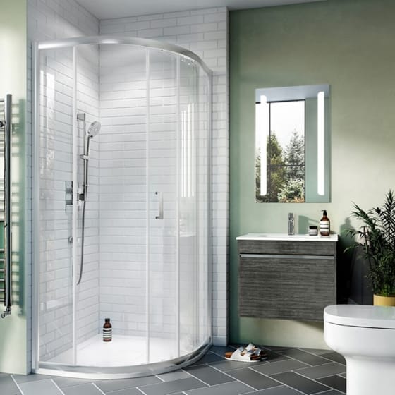 Image of Crosswater: Kai 6 Offset Quadrant Single Door Shower Enclosure (6mm)
