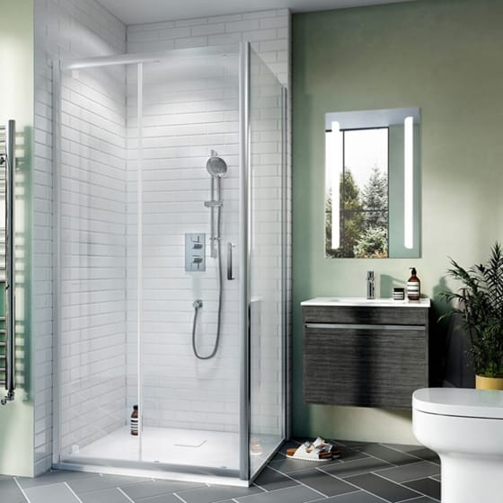 Image of Crosswater: Kai 6 Shower Enclosure With Sliding Door (6mm)