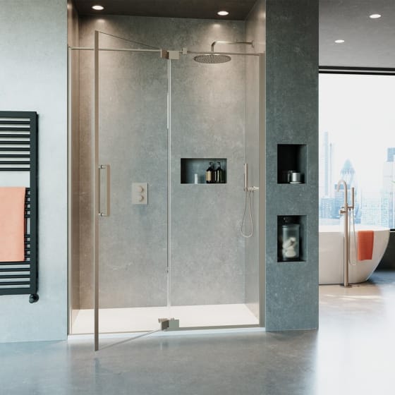 Image of Crosswater: Optix 10 Pivot Shower Door with Inline Panel (10mm)