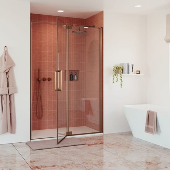 Image of Crosswater: Optix 10 Pivot Shower Door with Inline Panel (10mm)
