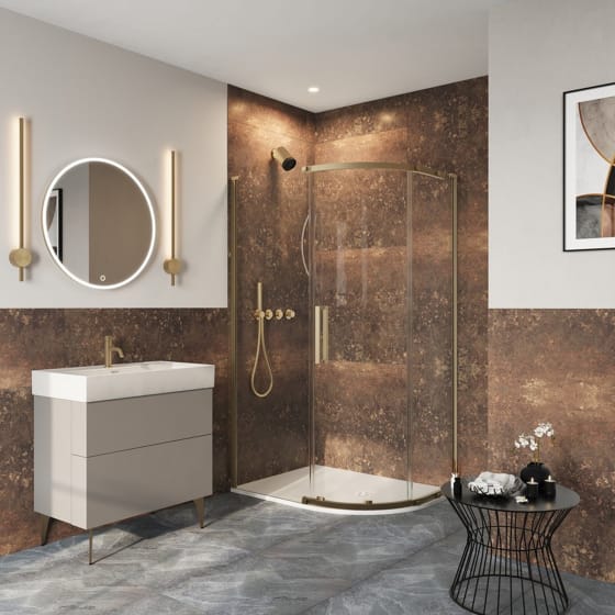 Image of Crosswater: Asura Offset Quadrant Shower Enclosure With Single Door (8mm)