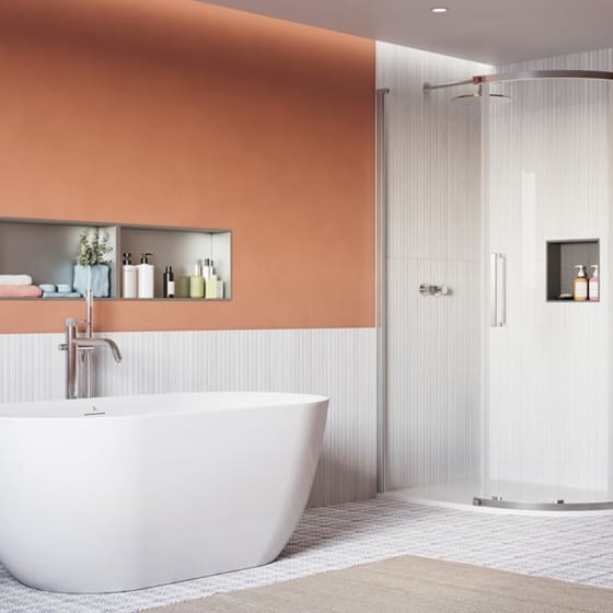 Image of Crosswater: Asura Offset Quadrant Shower Enclosure With Single Door (8mm)