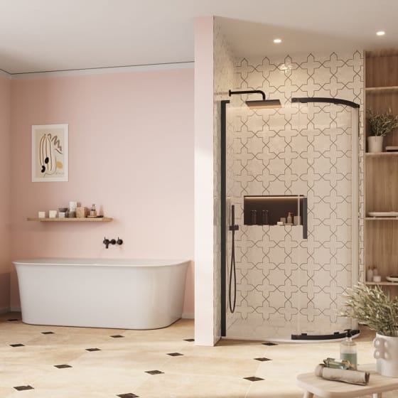 Image of Crosswater: Asura Offset Quadrant Shower Enclosure With Single Door (8mm)