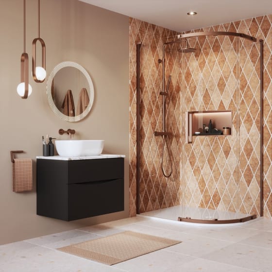 Image of Crosswater: Asura Offset Quadrant Shower Enclosure With Single Door (8mm)