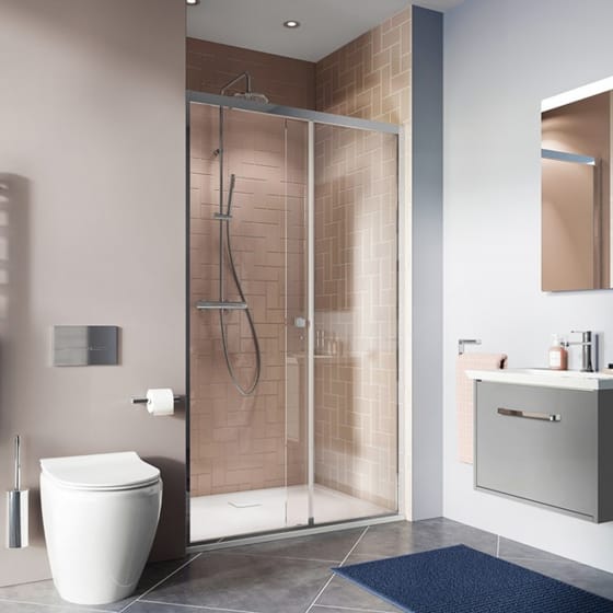 Image of Crosswater: Clear 6 Single Sliding Shower Door