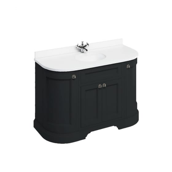 Image of Burlington Freestanding Curved Vanity Unit with Minerva Worktop and Basin