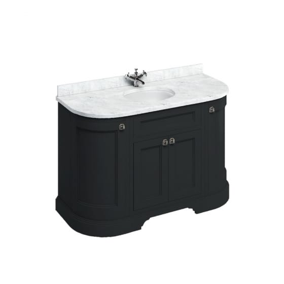 Image of Burlington Freestanding Curved Vanity Unit with Minerva Worktop and Basin
