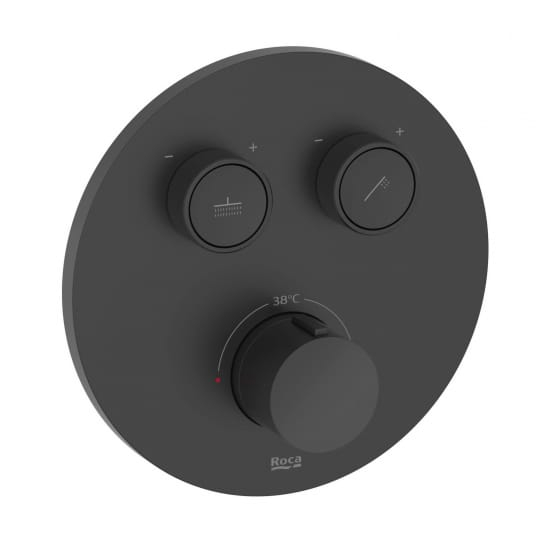 Image of Roca: T-3000 Wall-mounted Built-in Round Thermostatic Shower Mixer Valve (2-Way)