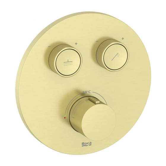 Image of Roca: T-3000 Wall-mounted Built-in Round Thermostatic Shower Mixer Valve (2-Way)