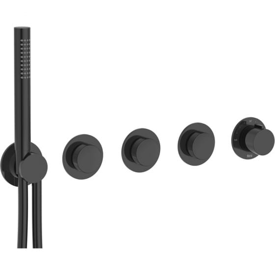 Image of Roca: T-Multi Switch Thermostatic Bath-shower Valve, Outlet and Handset (3-Way)