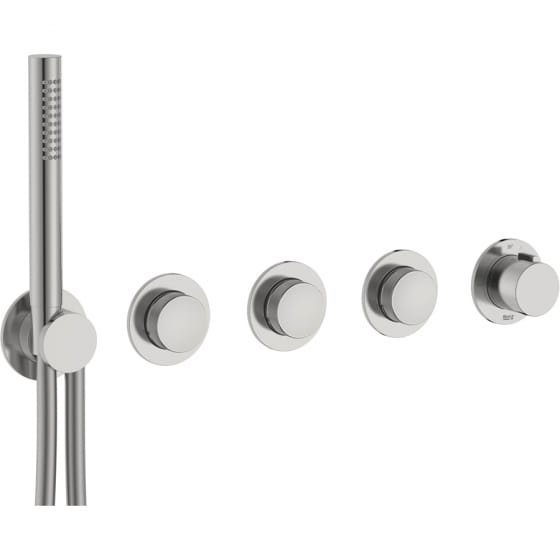Image of Roca: T-Multi Switch Thermostatic Bath-shower Valve, Outlet and Handset (3-Way)