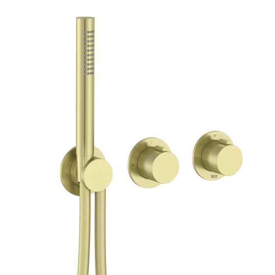 Image of Roca: T-Multi Wall-mounted Thermostatic Bath-shower Valve with Handset (2-Way)