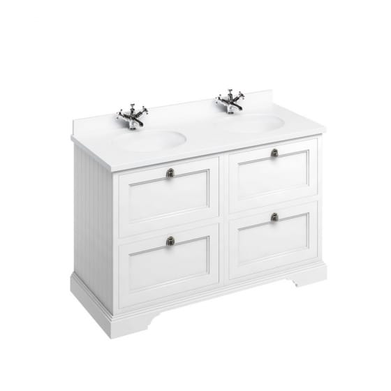 Image of Burlington 1300mm Freestanding Vanity Unit with Minerva Worktop and Double Basin