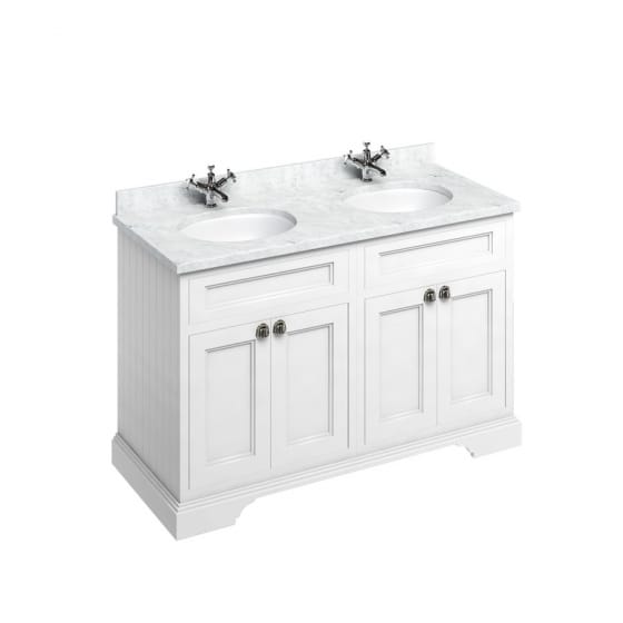 Image of Burlington 1300mm Freestanding Vanity Unit with Minerva Worktop and Double Basin