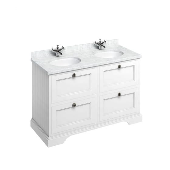 Image of Burlington 1300mm Freestanding Vanity Unit with Minerva Worktop and Double Basin