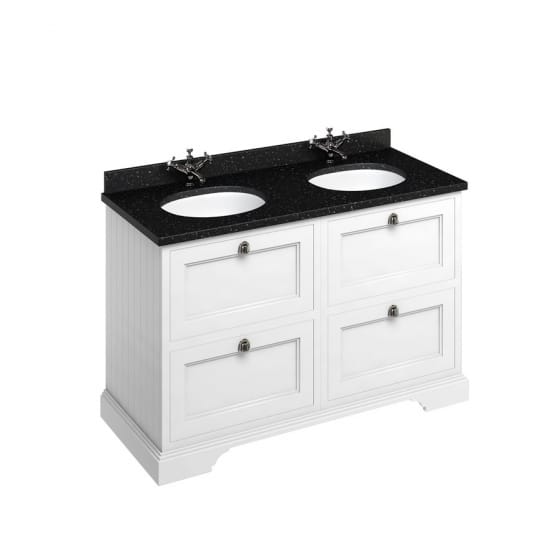 Image of Burlington 1300mm Freestanding Vanity Unit with Minerva Worktop and Double Basin