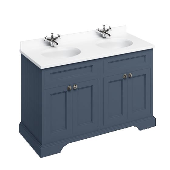 Image of Burlington 1300mm Freestanding Vanity Unit with Minerva Worktop and Double Basin