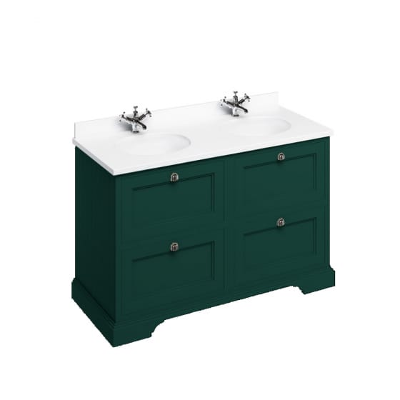 Image of Burlington 1300mm Freestanding Vanity Unit with Minerva Worktop and Double Basin