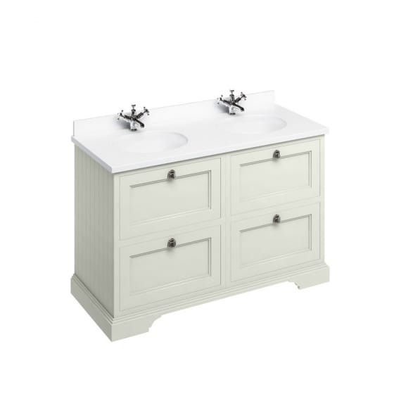 Image of Burlington 1300mm Freestanding Vanity Unit with Minerva Worktop and Double Basin