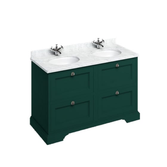 Image of Burlington 1300mm Freestanding Vanity Unit with Minerva Worktop and Double Basin