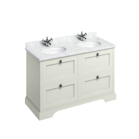 Image of Burlington 1300mm Freestanding Vanity Unit with Minerva Worktop and Double Basin