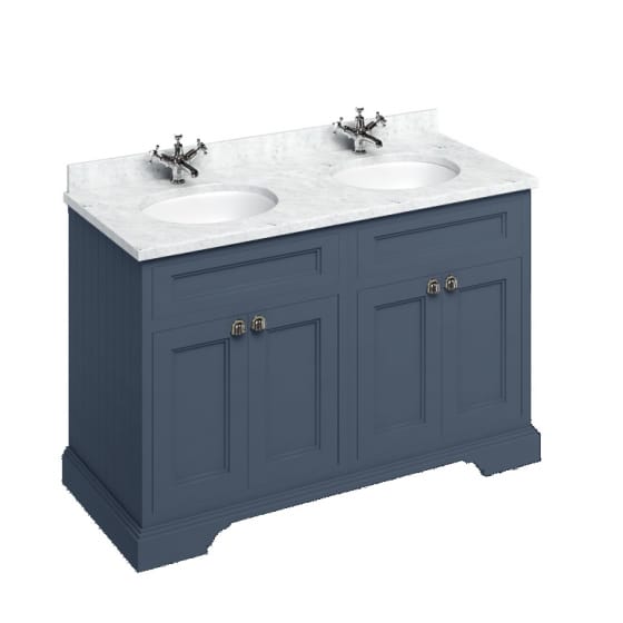 Image of Burlington 1300mm Freestanding Vanity Unit with Minerva Worktop and Double Basin