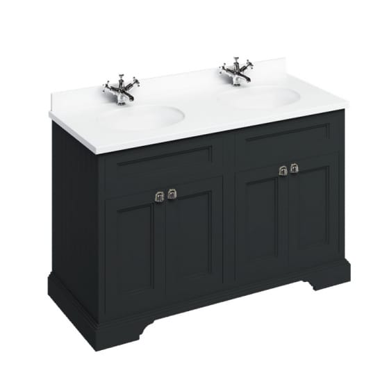 Image of Burlington 1300mm Freestanding Vanity Unit with Minerva Worktop and Double Basin