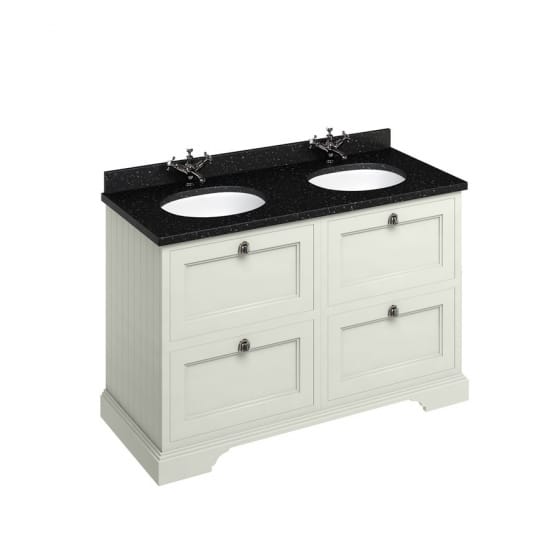 Image of Burlington 1300mm Freestanding Vanity Unit with Minerva Worktop and Double Basin