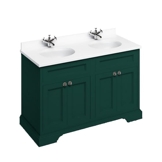 Image of Burlington 1300mm Freestanding Vanity Unit with Minerva Worktop and Double Basin