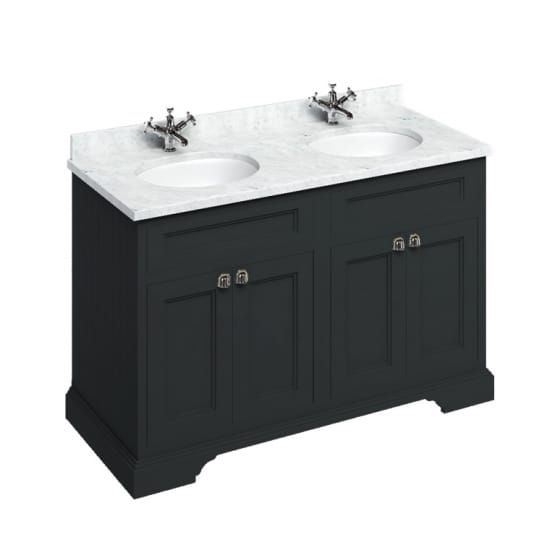 Image of Burlington 1300mm Freestanding Vanity Unit with Minerva Worktop and Double Basin