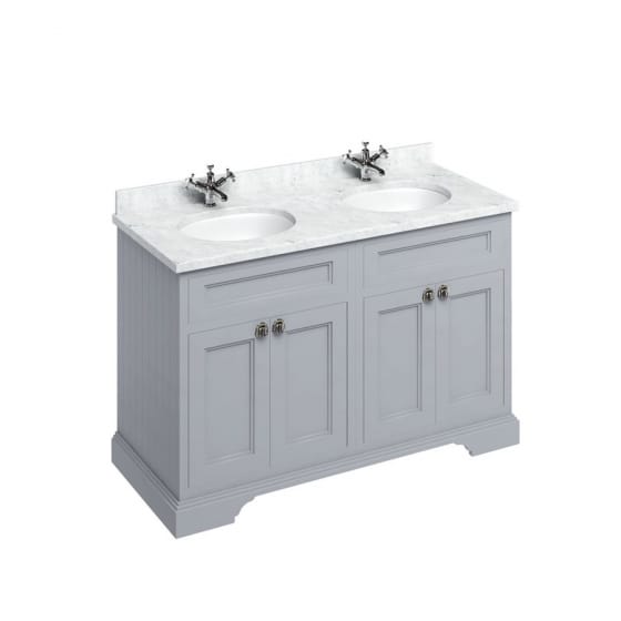 Image of Burlington 1300mm Freestanding Vanity Unit with Minerva Worktop and Double Basin