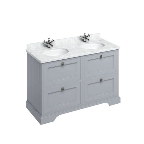 Image of Burlington 1300mm Freestanding Vanity Unit with Minerva Worktop and Double Basin